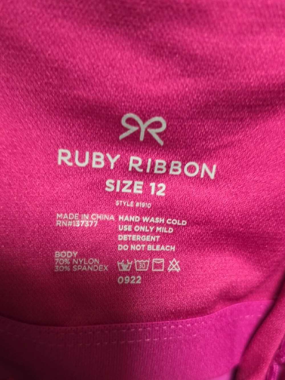 Ruby Ribbon Hot Pink Tankini Top - Picture 2 of 7